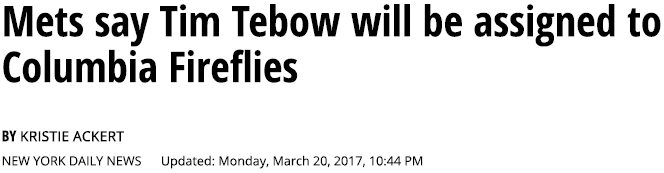 Tebow article title