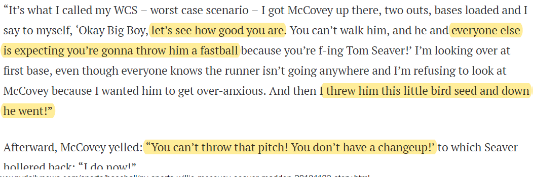 Seaver McCovey strikeout pitch
